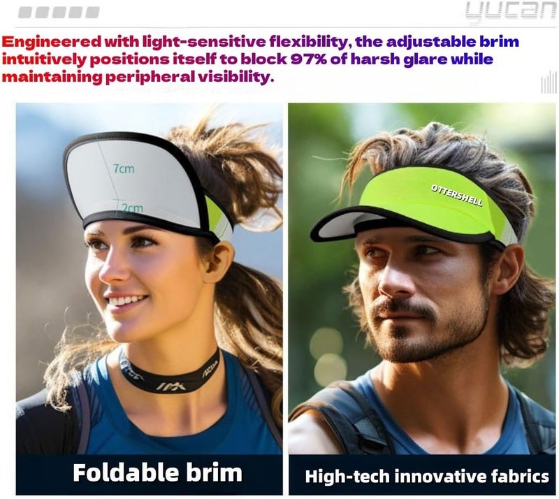 OTTERSHELL Store Cooling Sports Sun Visor Hat for Men & Women，Lightweight, Stretchy Packable Running Visor-for Golf, Tennis, Hiking - Image 3